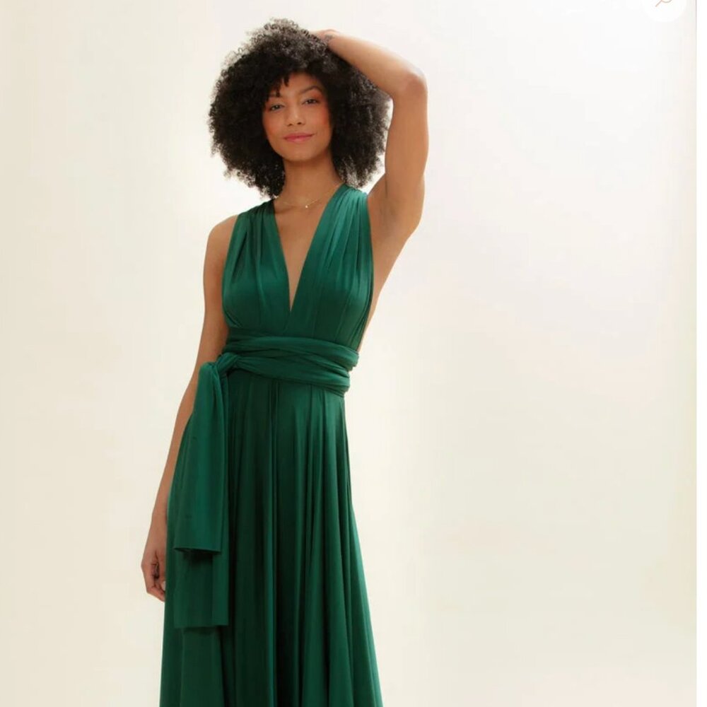 Twobirds Forest Green Convertible Bridesmaid Dres… - image 7